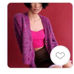 UO Thea Cardigan Pink and Gray